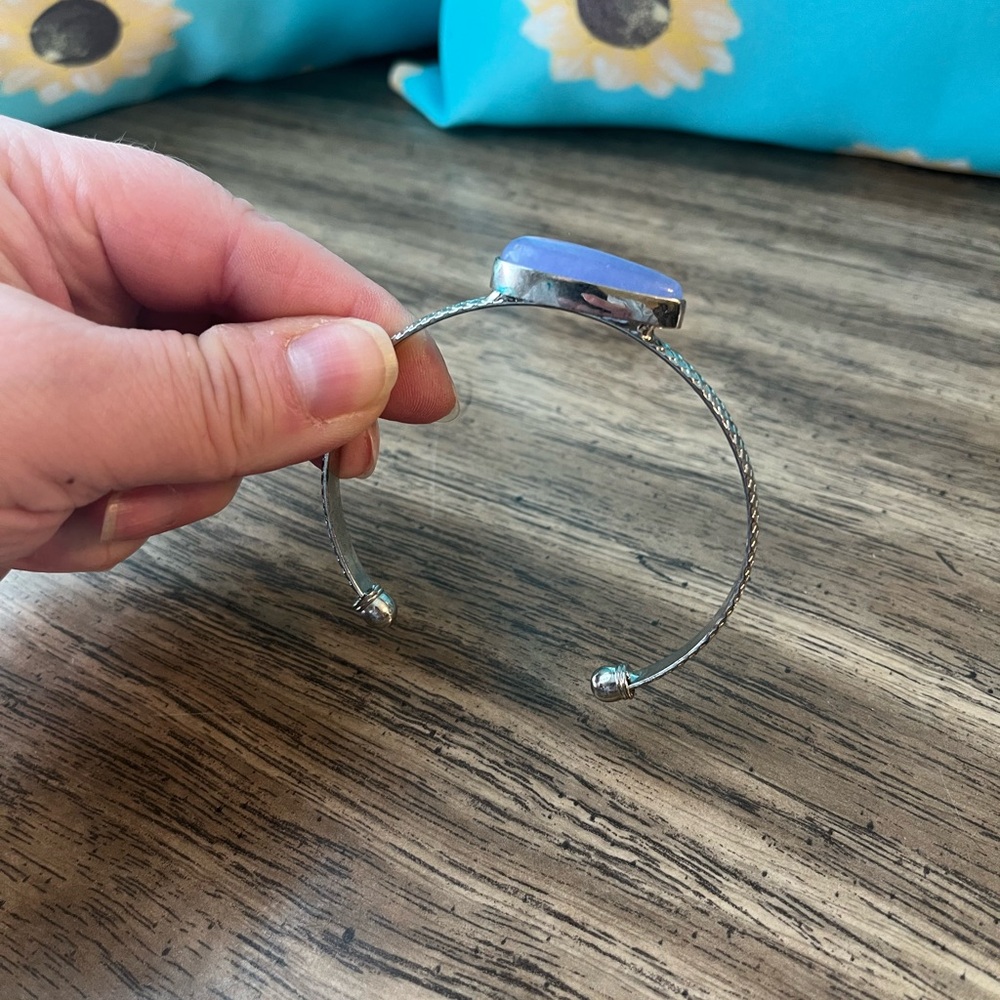 Silver Bracelet with Purple/Blue Stone